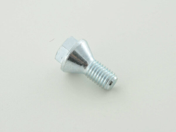 Boulon de roue simple, longueur d'arbre 21 mm, collier conique, tête courte, argent M12x1.75 -