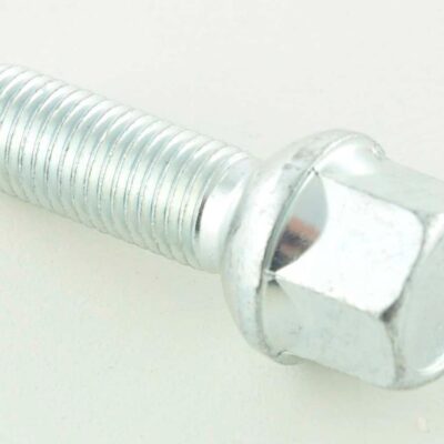 Boulon de roue simple, longueur d'arbre 21 mm, collier sphérique, argent M12x1,5 -
