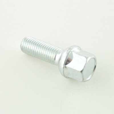 Boulon de roue simple, longueur d'arbre 32 mm, collier sphérique, argent M12x1,5 -