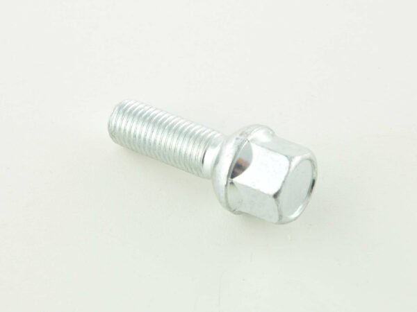 Boulon de roue simple, longueur d'arbre 32 mm, collier sphérique, argent M12x1,5 -