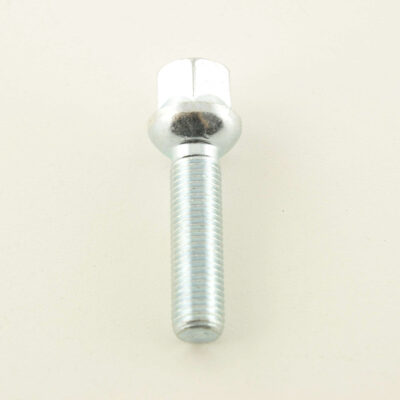 Boulon de roue simple, longueur d'arbre 45 mm, collier sphérique, argent M12x1,5 -