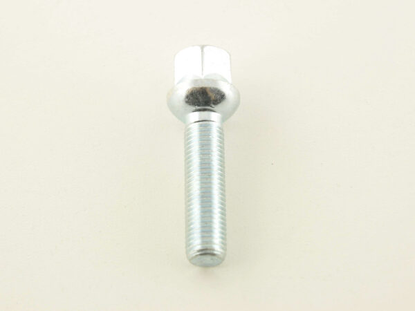Boulon de roue simple, longueur d'arbre 45 mm, collier sphérique, argent M12x1,5 -