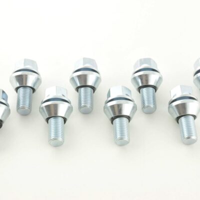 Jeu de boulons de roue (8 pièces) Longueur d'arbre 21 mm, collier conique argent M14x1,5 -