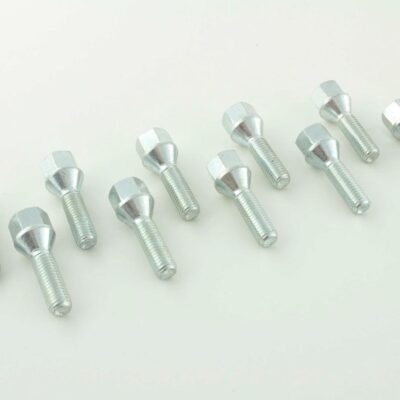 Jeu de boulons de roue (10 pièces), collier conique, longueur d'arbre 50 mm, M12x1,25 argent -
