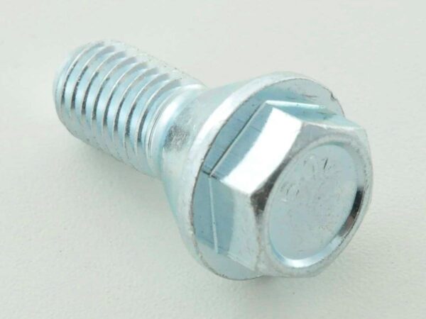 Jeu de boulons de roue (10 pièces) longueur d'arbre 26 mm, collier conique, tête courte, argent M14x1,5 -