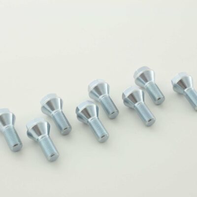 Jeu de boulons de roue (8 pièces) Longueur d'arbre 21 mm, collier conique, tête courte, argent M12x1,5 -