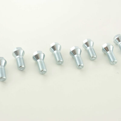 Boulon de roue simple, longueur d'arbre 26 mm, collier conique, tête courte, argent M12x1,5 -