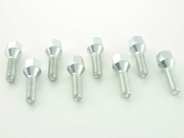Jeu de boulons de roue (8 pcs.) Collier conique longueur d'arbre 60 mm M12x1,5 argent -