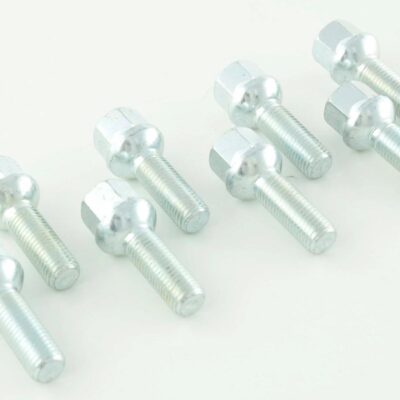 Jeu de boulons de roue (8 pièces) Longueur d'arbre 35 mm Collier sphérique argent M12x1,5 -