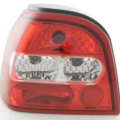 Jeu de feux arrière VW Golf 3 type 1HXO 92-97 blanc / rouge -