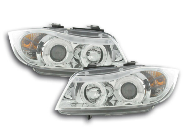 Phares pour BMW Série 3 type E90 / E91 05-08 chrome -