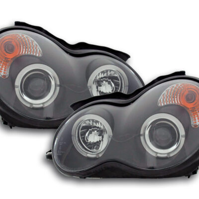 Jeu de phares Mercedes Classe C type W203 00-07 noir pour conduite à droite -