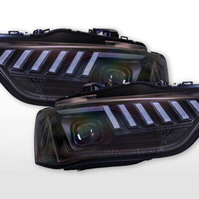 Jeu de phares xénon Feux diurnes LED Audi A4 8K année 13-15 noir pour véhicules avec direction à droite -