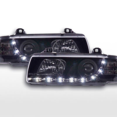 Phare Daylight LED DRL look BMW Série 3 Coupé, Cabrio type E36 92-98 noir -