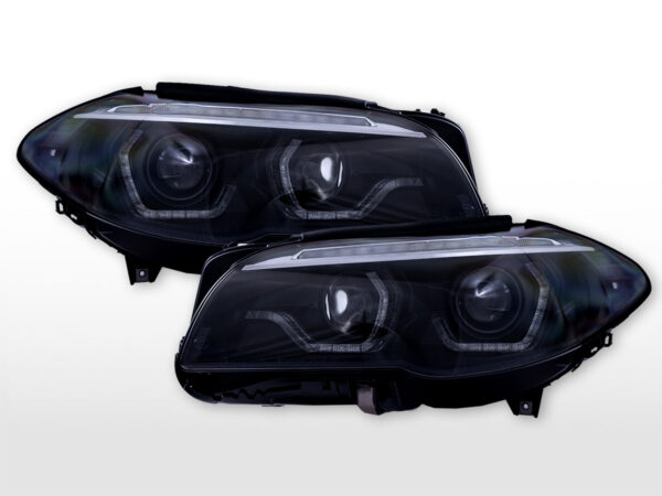 Kit phares xénon Feux diurnes LED AFS BMW Série 5 F10 année 11-13 noir -