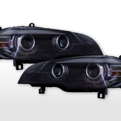 Kit de phares LED avec feux diurnes à LED et puce AFS BMW X5 E70 année 08-13 noir pour véhicules avec direction à droite -