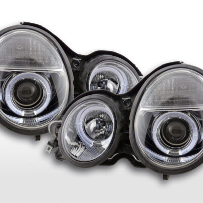 Phare Angel Eye Mercedes Classe E type W210 99-01 chromé pour conduite à droite -