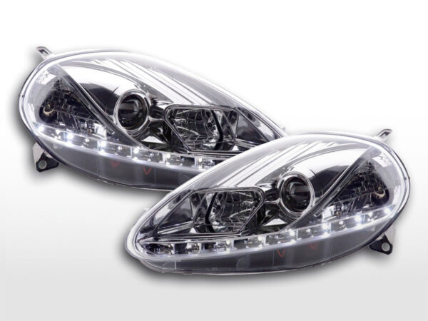 Phare Daylight LED DRL look Fiat Grande Punto type 199 08- chromé -