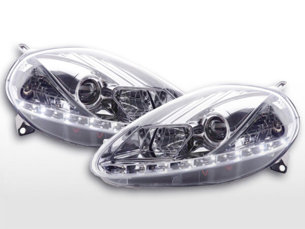 Phare Daylight LED DRL look Fiat Grande Punto type 199 08- chromé -