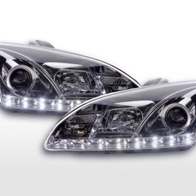 Phare Daylight à LED DRL look Ford Focus 4/5 portes. 05-08 chromé -