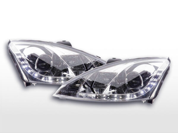 Phare Daylight à LED DRL look Ford Focus 3/4/5 portes. 98-01 chromé -