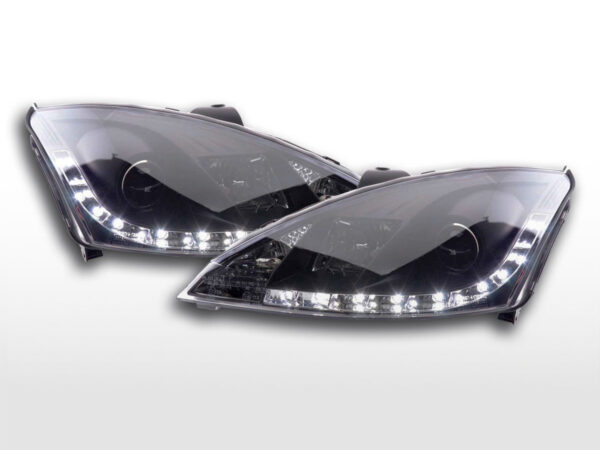 Phare Daylight à LED DRL look Ford Focus 3/4/5 portes. 01-04 noir -