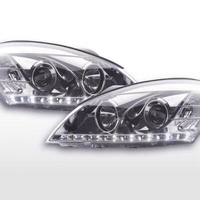 Jeu de phares Daylight LED DRL look Kia cee'd 5 portes. Type ED 06-09 chromé -