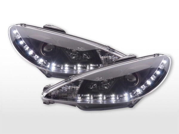 Phare Daylight LED DRL look Peugeot 206 98- noir -