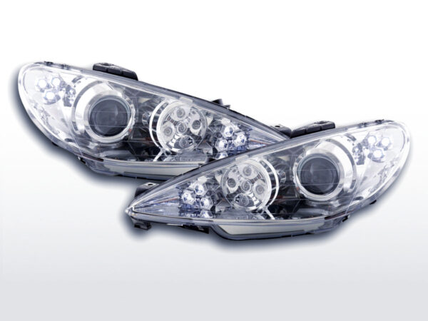Phare Daylight LED DRL look Peugeot 206 98-05 chrome -