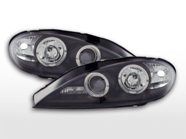 Jeu de phares Renault Megane 1 3/5 portes. 99-02 noir pour conduite à droite -