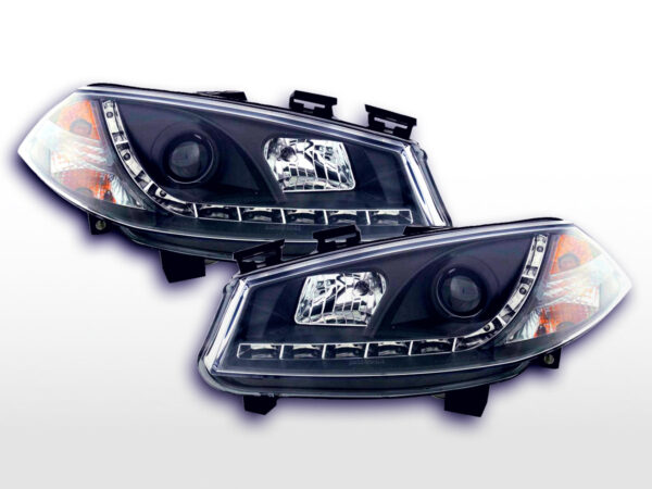 Phare Daylight à LED DRL look Renault Megane 2 3/5 portes. 03-06 noir -