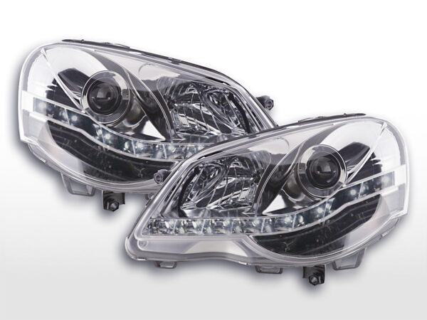 Phare Daylight LED DRL look VW Polo type 9N3 05-09 chrome -