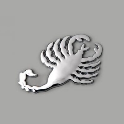 Autocollant chrome autocollant voiture 3D motif Scorpion 75x45 mm chrome -