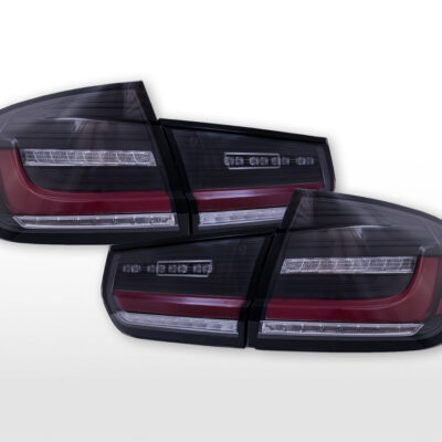 Set de feux arrière LED BMW Série 3 F30 12-17 rouge/noir fumé -