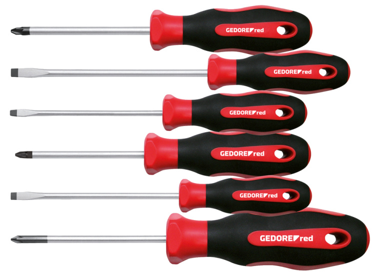 Screwdrivers sets jeu de tournevis Phillips (PZ) + fente 6 pièces - Gedore Red – Image 2