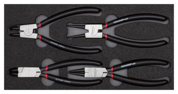 Pliers sets Jeu de pinces à ressort pointues noir 4 pièces - Gedore Red