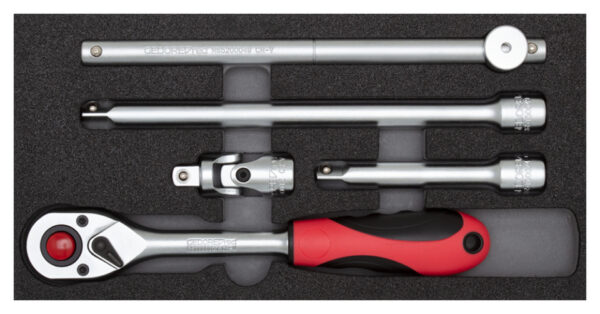 Key sets Jeu de clés à douilles 1/2 pouce 1/3 CT module Argent 5 pièces - Gedore Red – Image 2