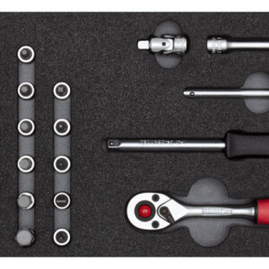Key sets Jeu de clés à douilles 1/4 pouce 1/3 CT Module Argent 37 pièces - Gedore Red