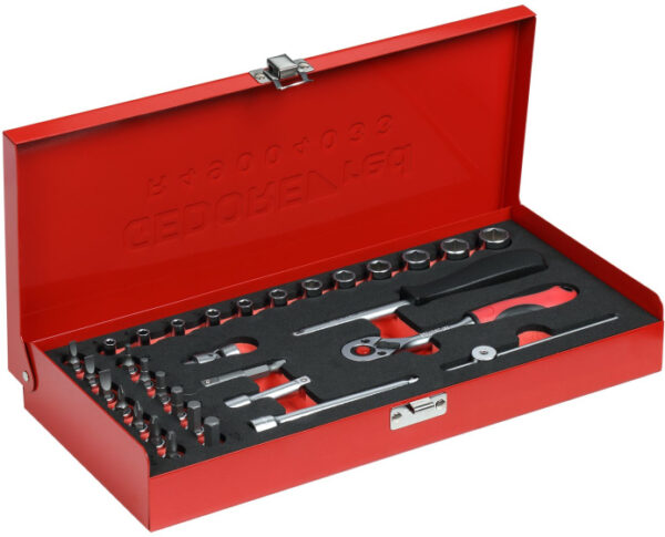 Key sets Jeu de clés à douilles 1/4 Inch SW 4- 13 mm Argent 32 pièces - Gedore Red – Image 2