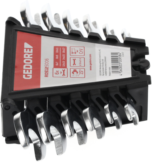 Key sets Jeu de clés doubles 6 pièces 6-17 mm courtes Noir - Gedore Red – Image 4