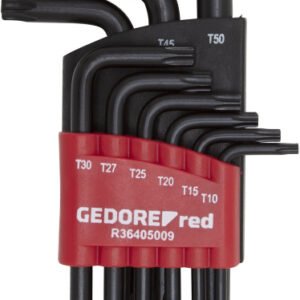 Key sets Jeu de clés Torx (T10-50) courtes 9 pièces - Gedore Red