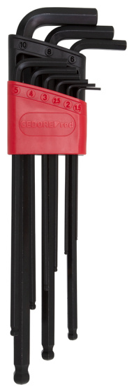 Key sets Jeu de clés Allen 9 pièces Long Red - Gedore Red