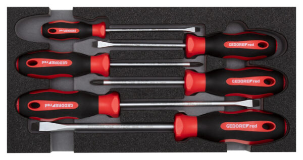 Screwdrivers sets jeu de tournevis Phillips (PH) + fente 6 pièces en module - Gedore Red