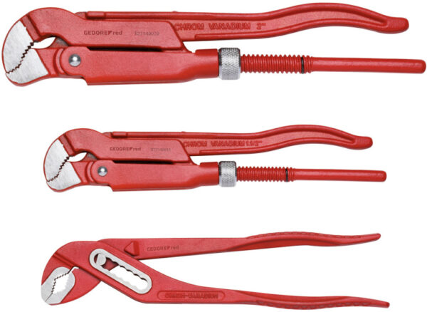 Pliers sets Kit de pinces Clé à pipe 3 pièces et pince pour pompe à eau - Gedore Red