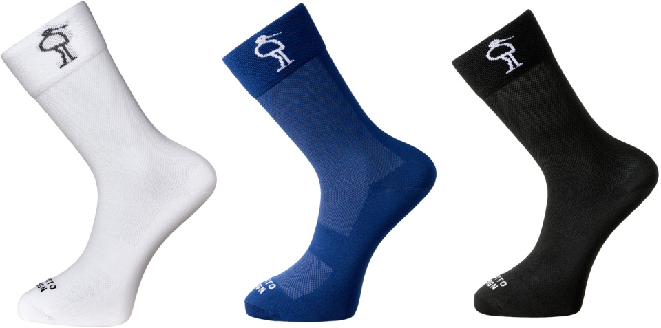 Chaussettes de cyclisme High Cut Chaussettes de cyclisme Blanc/Bleu/Noir 3 Paires Taille 43-64 - Grutto – Image 3