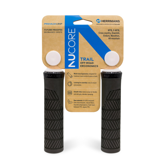 Handlebar grips Nucore Trail Wave Poignées 130 mm ø22 mm Noir - Herrmans – Image 2