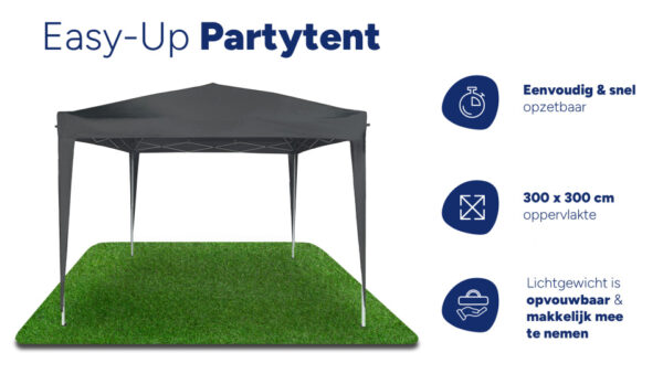 Party tents Tente de réception pliable Easy-Up 3 x 3 mètres Anthracite - Hi-point – Image 3