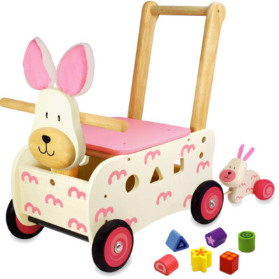 Walking cars Runner Rabbit avec Shape Box et Mini Pull-along Figure - I'm Toy