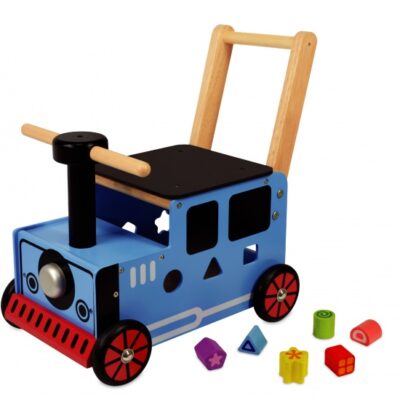Walking cars Poussette et train junior bleu/noir - I'm Toy