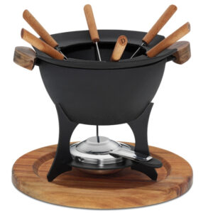 Fonduesets Country service à fondue 6 personnes 1 litre 11 pièces noir - Kela